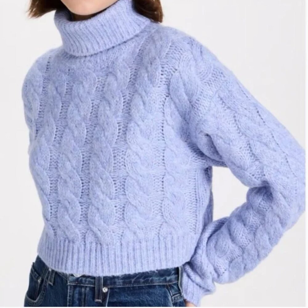 Atoir The Harper Knit Turtleneck Sweater in Tide Blue Size S